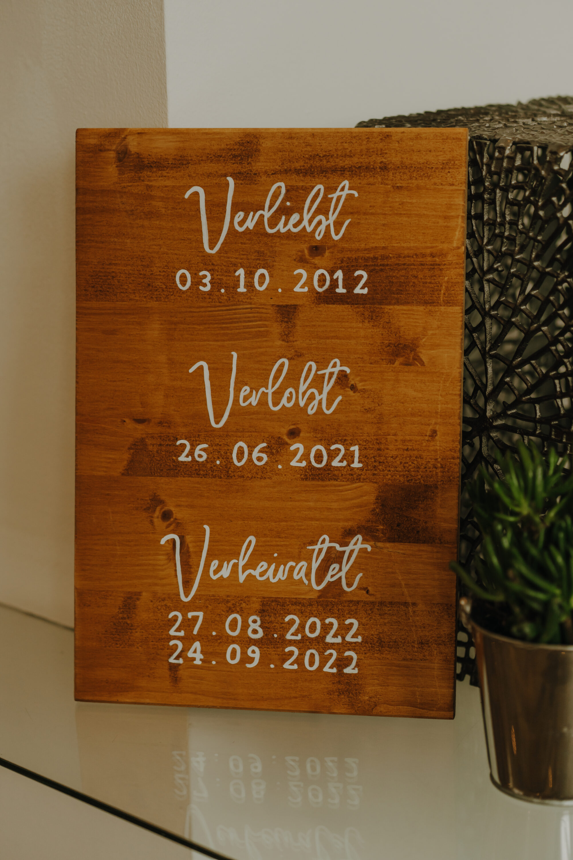 73R02600-Inaundniklaskirchlich Daten an denen sich das Brautpaar, verliebt, verlobt und verheiratet hat